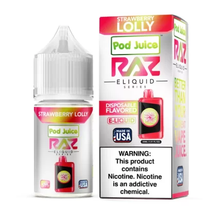 Pod Juice X RAZ Salt - Strawberry Lolly - 30ML E-Liquid - 35MG