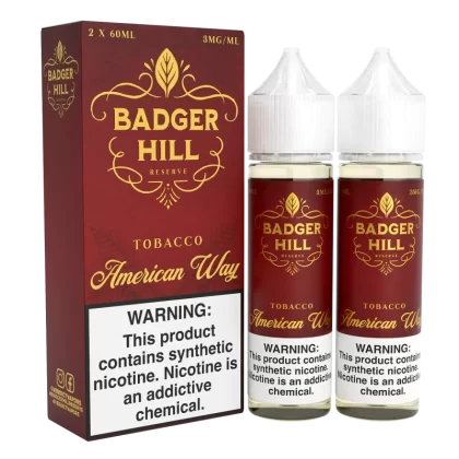 BADGER HILL RESERVE - American Way - 120ML E-Liquid (Twin 60ML Pack) - 6MG