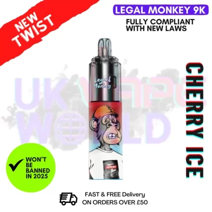 Cherry ICE Legal Monkey 9000 9K Vape Kit