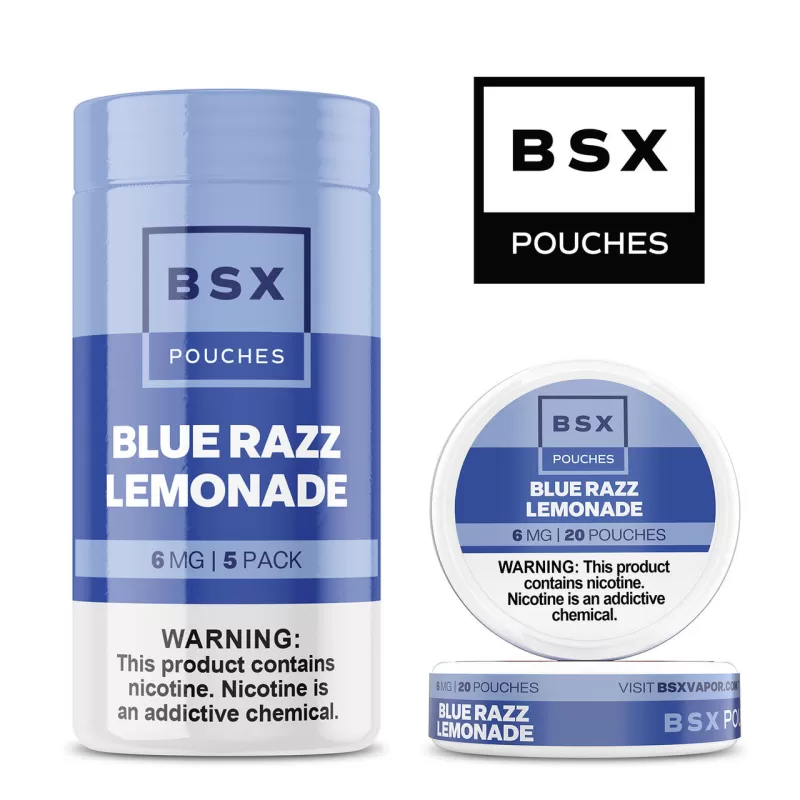 BSX Nicotine Pouches 5pk - Blue Razz Lemonade / 3mg - Image 3
