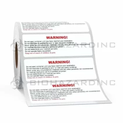 Generic | United States Generic Marijuana Warning Labels | 1″ x 3″ – 1000 Count