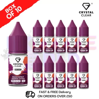 Passionfruit Orange Guava Crystal Clear Nic Salt Box Of 10 – Only £17.99