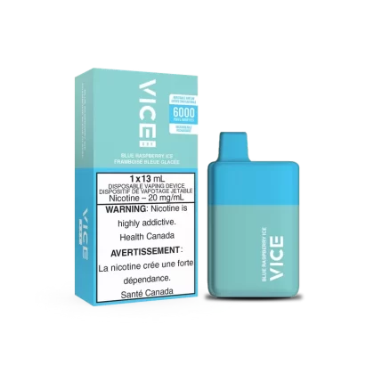 Vice Box Rechargeable Disposable Vape – 6000 Puffs – Blue Raspberry Ice - Eliquidsupply