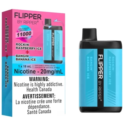 Flipper by Ripper 11K Disposable Vape – Bangin’ Banana Ice & Rockin’ Raspberry Ice
