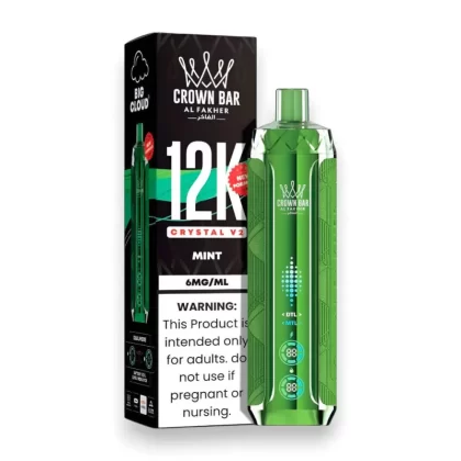 Mint AL Fakher Crown Bar Crystal V2 Disposable 12000