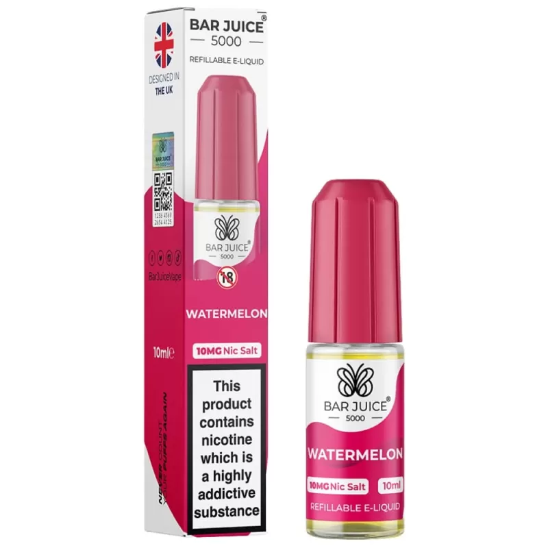 Watermelon Nic Salt E-Liquid by Bar Juice 5000 (10ml)