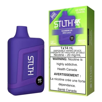 STLTH 8K Pro Disposable Vape Device – Blackberry Ice - 20mg/mL