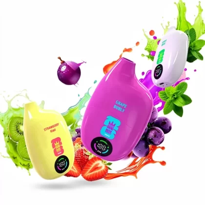 Bang Box 60000 Puffs LED Display 40mL Disposable Vape - Blackberry Blueberry Ice, Blueberry Cherry Cola; 5-nicotine, 2-nicotine