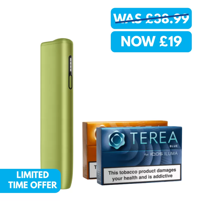 IQOS Iluma I One Heated Tobacco Device Bundle - Breeze Blue / Digital Violet / Leaf Green / Midnight Black / Vivid Terracotta / IQOS