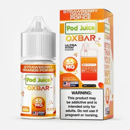 Strawberry Orange Pop ICE SALT – Oxbar x Pod Juice Icy Nic