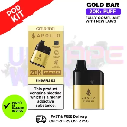 Pineapple Ice Gold Bar Apollo 20K Prefilled Pod Kit