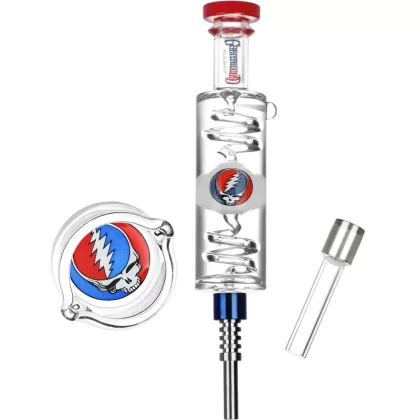 Grateful Dead x Pulsar Steal Your Face Glycerin Glass Dab Straw – 8.5″