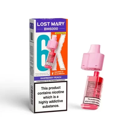 Lost Mary BM6000 Prefilled Pod Raspberry Peach - Ejuicewarehouse