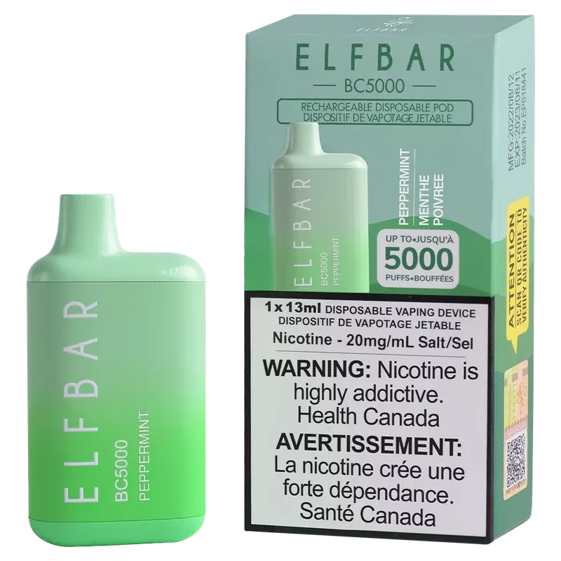 ELF BAR BC5000 Disposable Vape – Peppermint - Ecigdepot