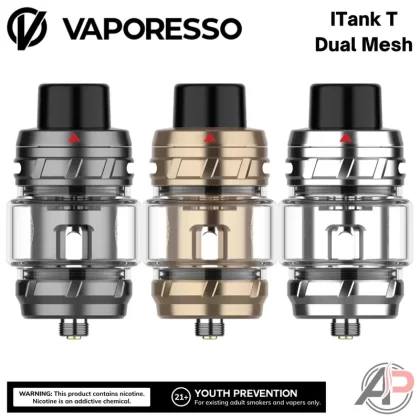 Vaporesso iTank T Dual Mesh Vape Tank - Black, Golden (A6EA3E)
