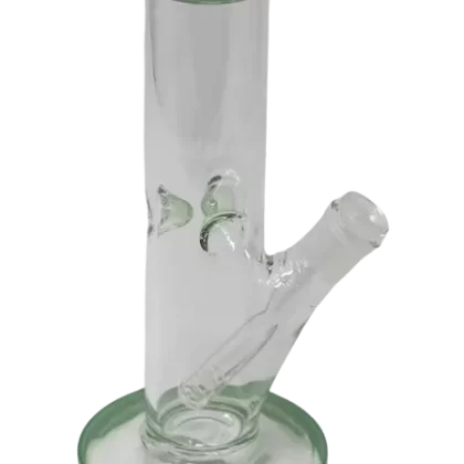 WP 148 – 10″ Clear Glass Dot Color Straight Water Pipe