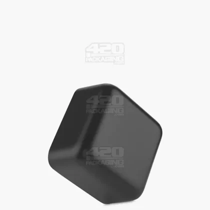 Child Resistant | Square Push Down & Turn Plastic Caps w/ Foam Liner | 46mm – Matte Black – 80 Count