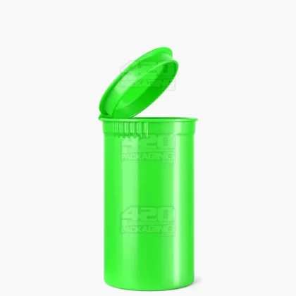 Child Resistant | Opaque Lime Pop Top Bottles | 19dr – 3.5g – 225 Count