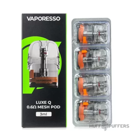 Vaporesso Luxe Q Mesh Pods - 0.6 ohm Mesh (3mL Side Fill), 0.8 ohm Mesh (3mL Side Fill)