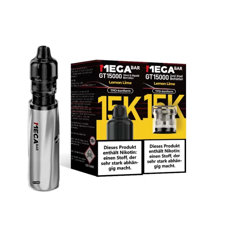 MEGABAR GT15000 Prefilled Pods – Lemon Lime (2+10ml) - Image 3
