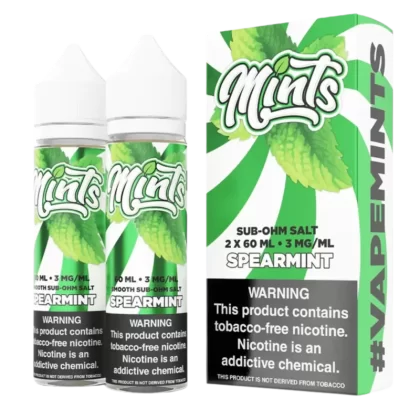 MINTS Spearmint Eliquid by Mints Vape Co. (Freebase) – 120mL (2x60mL Bottles)