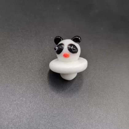 Glass Panda Bear UFO Carb Cap