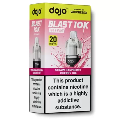 Straw-Raspberry Cherry Ice Pod & Refill by Dojo Blast 10k - Ecigarettedirect Co