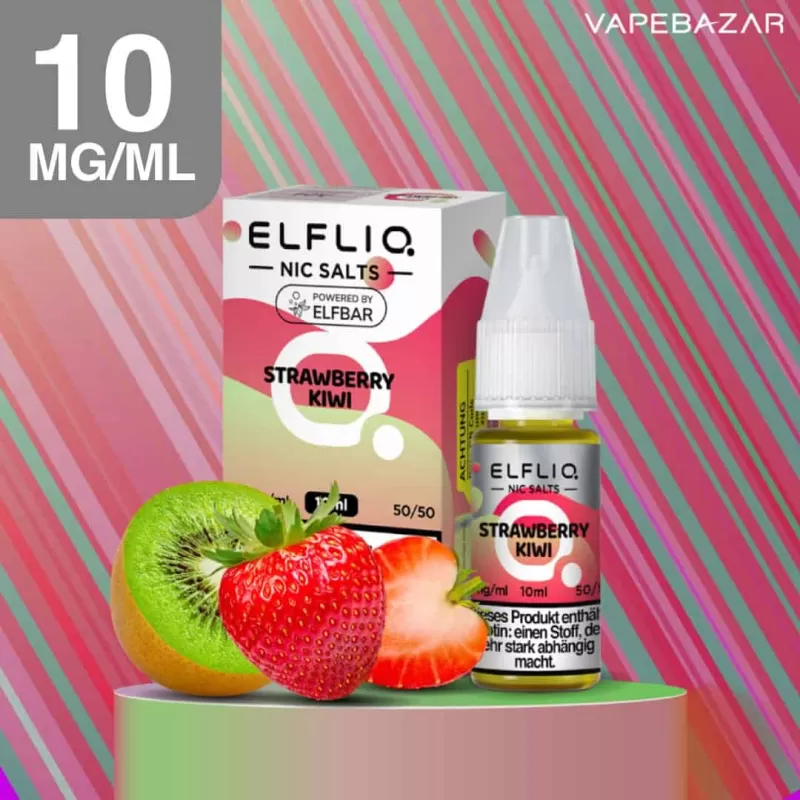 Elfliq Nikotinsalz Liquid 10ml – Strawberry Kiwi 10mg/ml Nikotin