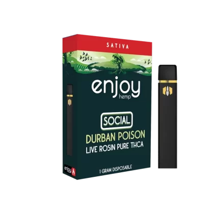 Enjoy Hemp Live Rosin Pure THCA 1ml Disposable for Social – Durban Poison
