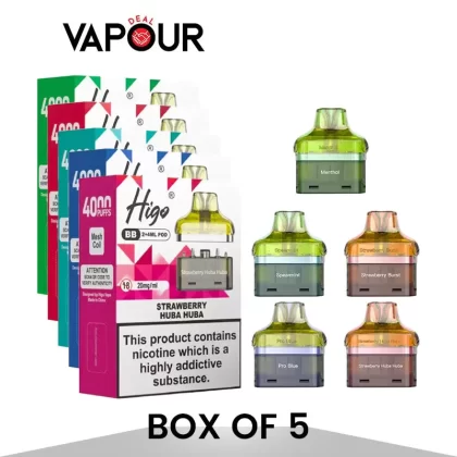Higo BB 4000 Puffs Prefilled Pods - Box of 5