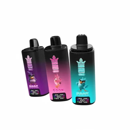 Bang King 500K Puffs 8 in 1 Flavors Disposable Vape - Random Flavors(Minimum 2 Pieces), Blue Razz Ice & Peach Ice & Grape Ice & Mango Ice; 5-nicotine, 2-nicotine (AAE011)