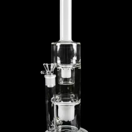 “Palm Springs” Double Inverted Stack Water Pipe with White Accents - Ejuicewarehouse