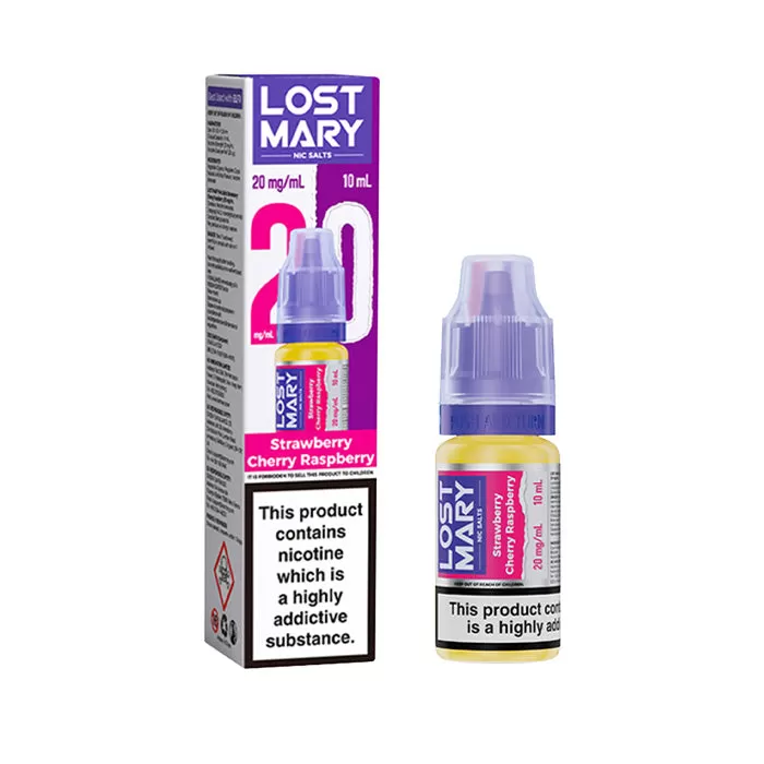 Strawberry Cherry Raspberry Nic Salt E-Liquid by Lost Mary - 10mg - Medium Strength