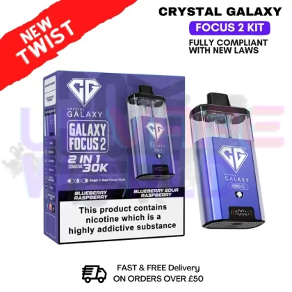 Blueberry Raspberry Crystal Galaxy 30K Focus 2 Puff Kit - Ecigpremium