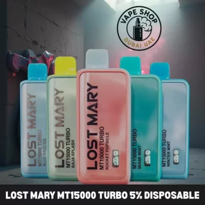 LOST MARY MT15000 TURBO 5% Disposable Vape - Vape Product, BOX OF 5 PCS; Baja Splash, Banana Cake (770536)