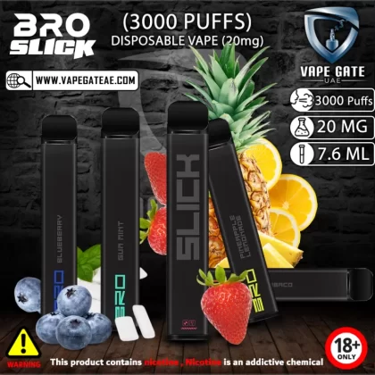 BRO SLICK DISPOSABLE VAPES (3000 PUFFS) - 20 mg / Caramel Tobacco
