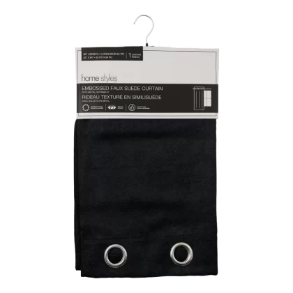 HomeStyles Embossed Faux Suede Room Darkening Curtain, 52-in x 84-in.