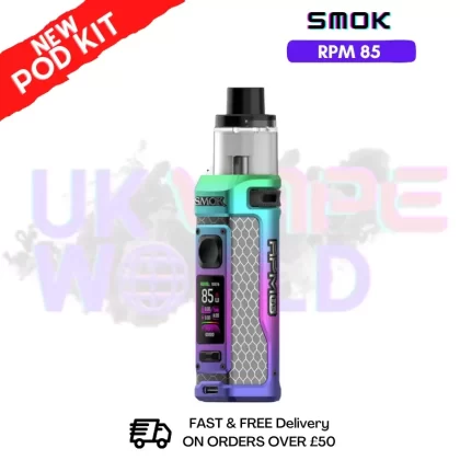 Matte Rainbow Plating Smok Rpm 85 Kit – Free Nic Salt