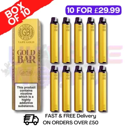 Strawberry Peach ICE – Gold Bar 600Puff Box of 10