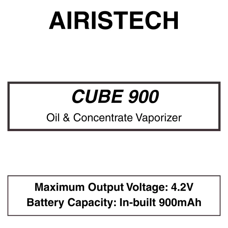 Airistech – Cube 900 – 510 Cartridge Tank Concentrate Vaporiser – 900mAh – Dual Charging Port - Apple Green, Glacier Silver