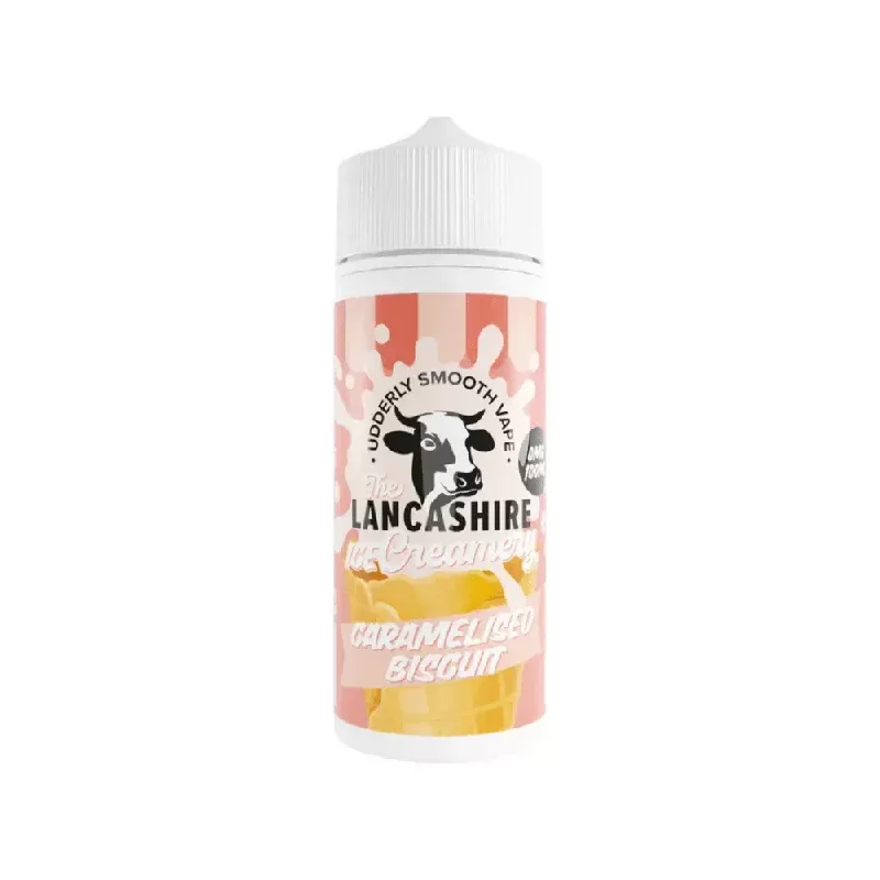 The Lancashire Creamery 100ml Shortfill E-Liquid Caramelised Biscuit - Nicotine Strength#0mg