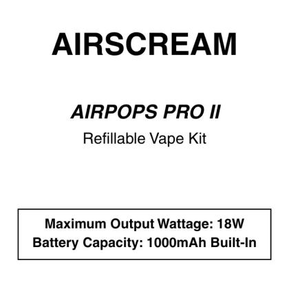 AIRSCREAM – AirsPops Pro II – Refillable Vape Kit