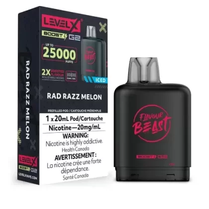 Flavour Beast Level X Vape Pod – 25K – Rad Razz Melon Iced
