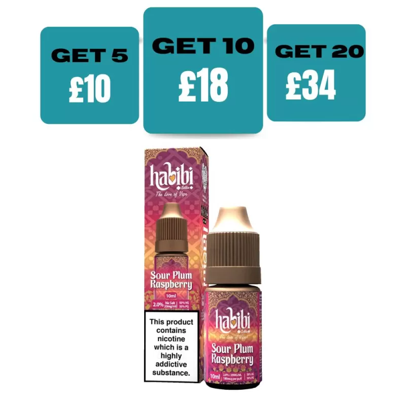 Habibi Nic Salt 10ML E-Liquid - Blueberry Sour Raspberries / 10mg