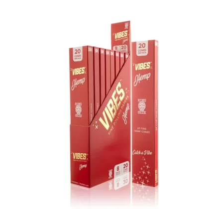 Vibes® | Wholesale Pre-Rolled Cones King Size | 109mm – Hemp – Various Counts