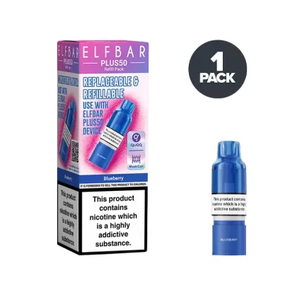 Blueberry Elf Bar Plus 50 Prefilled Pods