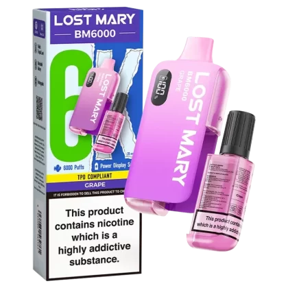 Grape Lost Mary BM6000 Big Puff – 6000 Puffs (5 or 10 Packs)