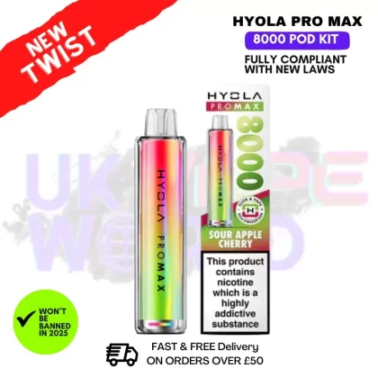 Sour Apple Cherry Hyola Pro Max 8000 Puff Prefilled Pod Kit