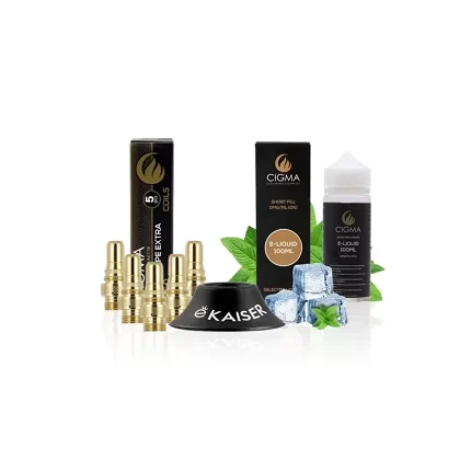 Cigma – Extra Coil Gold 5 pack + 100ml menthol + Silicon sucker