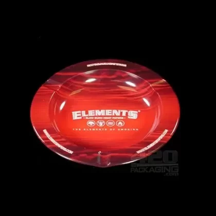 Elements Red Mini Round Metal Ashtray - Ejuicewarehouse
